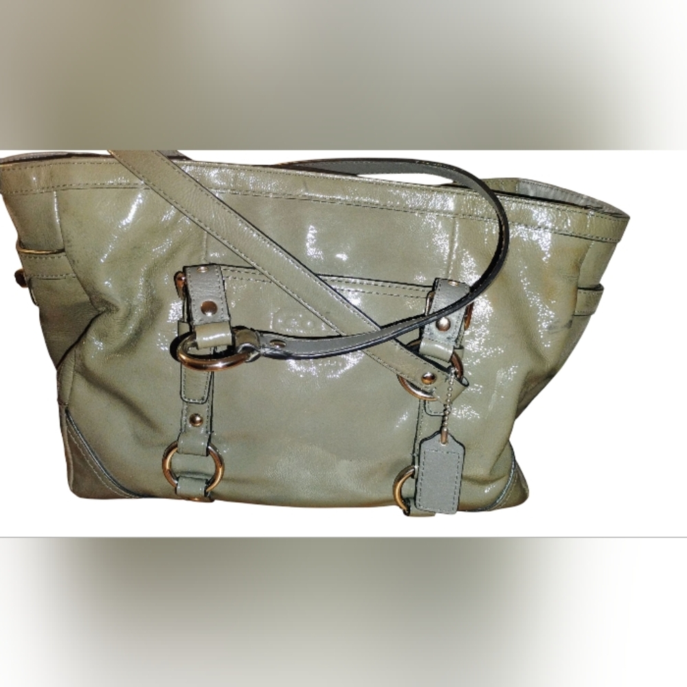 Coach Rehab - Gray Patent Leather Tote Bag